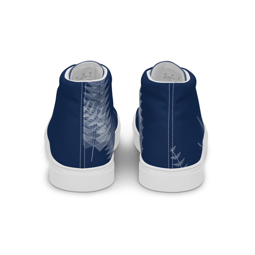 Zapatillas altas cianotipo helecho — trasera