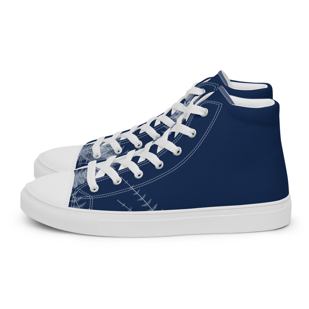 Zapatillas altas cianotipo helecho — lateral