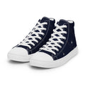 Zapatillas altas de lona con cielo estelar de medianoche — par, vista frontal izquierda