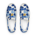 Zapatillas slip-on Trencadís mujer — mosaico cerámico azul y oro, vista superior