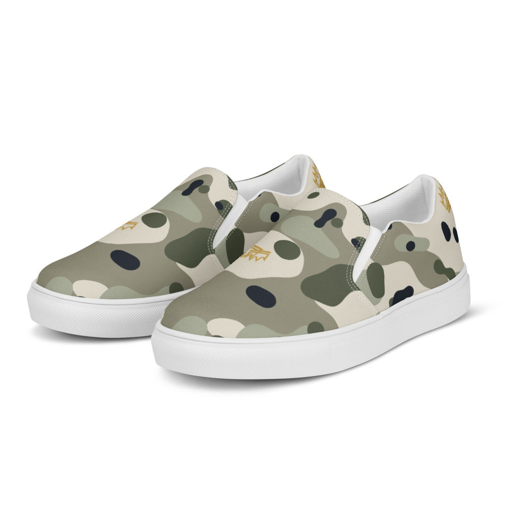 Slip-on Camo mujer salvia — tres cuartos
